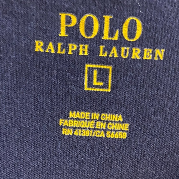 Polo Ralph Lauren Navy Blue Crewneck Shirt Boys Large - Picture 4 of 5